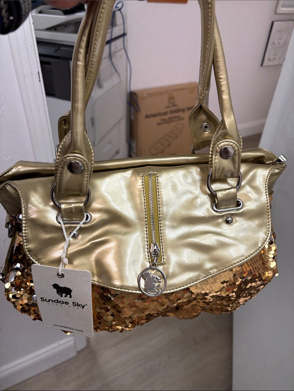 Gold Sequin Shoulder Bag#19